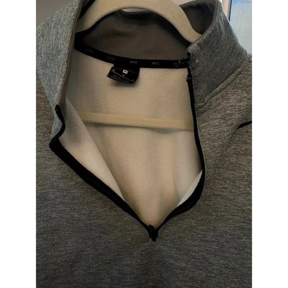 Nike Dri-FIT Womens Quarter Zip Fleece Pullover Heather Gray Size Medium AS IS